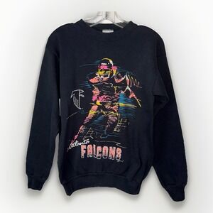 Vintage Atlanta Falcons Crewneck Sweatshirt 90s USA Made M (Runs Small) Neon